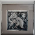 A32. Framed elephant print. 